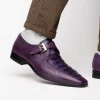 Discount Marco di Milano Toluca Crocodile & Lizard Monk Strap Purple