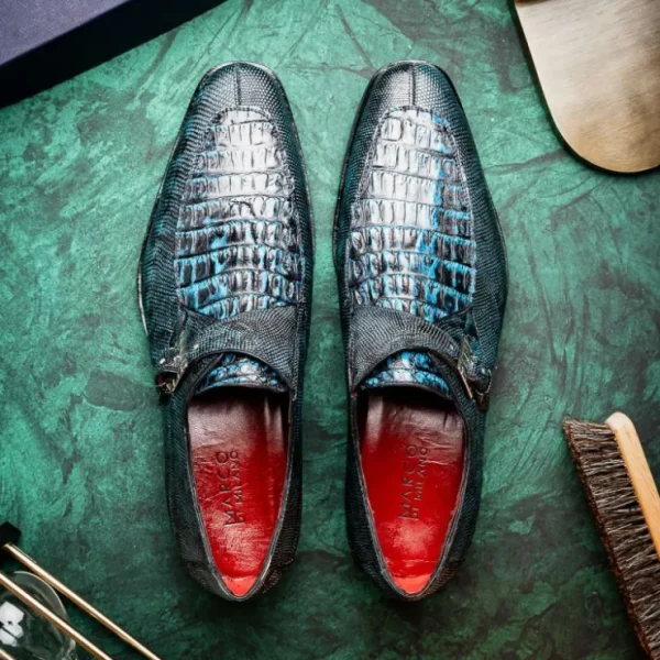 marco_di_milano_toluca_cr_9.webp Cheap Marco di Milano Toluca Crocodile & Lizard Monk Strap Blue / Black