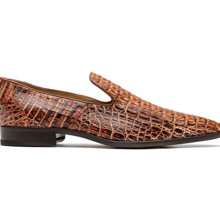 Fashion Marco di Milano Trento Caiman Crocodile Loafers Rustic Cognac RusticCognac