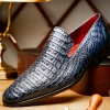 Best Sale Marco di Milano Trento Caiman Crocodile Loafers Navy