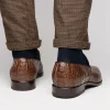 Hot Marco di Milano Trento Caiman Crocodile Loafers Brown