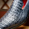 Best Sale Marco di Milano Trento Caiman Crocodile Loafers Navy