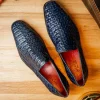Best Sale Marco di Milano Trento Caiman Crocodile Loafers Navy