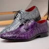 Best Sale Marco di Milano Tulum Caiman Crocodile Derby Grey