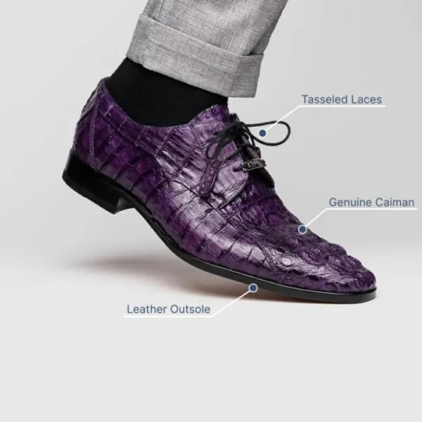 Hot Marco di Milano Tulum Caiman Crocodile Derby Purple