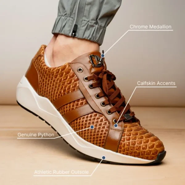 Sale Marco di Milano Verona Python & Calfskin Sneakers Honey
