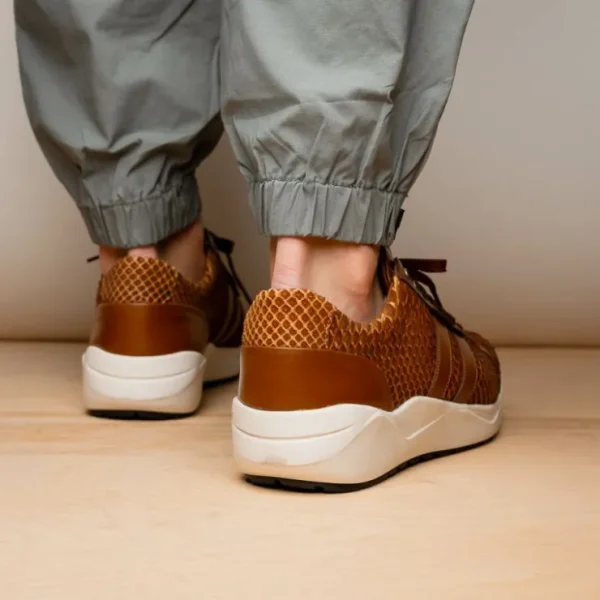 Sale Marco di Milano Verona Python & Calfskin Sneakers Honey
