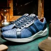 Hot Marco di Milano Verona Python & Calfskin Sneakers Navy