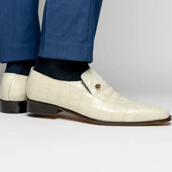 Store Maseratti Moda II 3008 Embossed Crocodile & Caiman Loafers Oryx