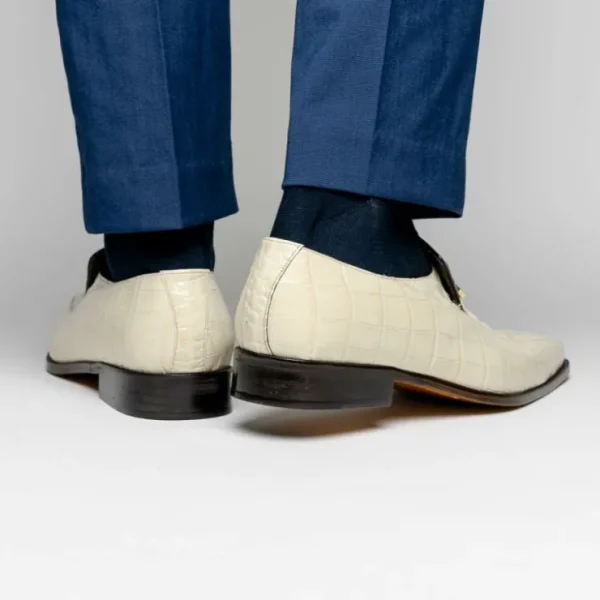 Store Maseratti Moda II 3008 Embossed Crocodile & Caiman Loafers Oryx