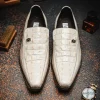 Store Maseratti Moda II 3008 Embossed Crocodile & Caiman Loafers Oryx