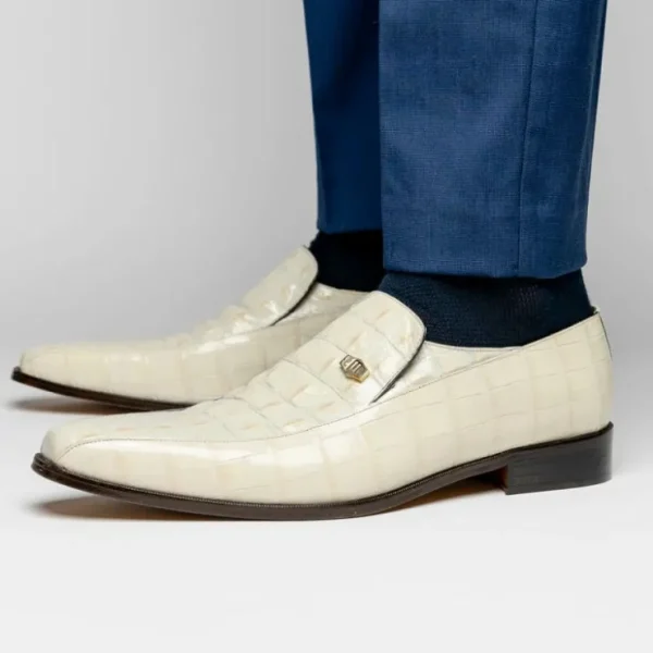 Store Maseratti Moda II 3008 Embossed Crocodile & Caiman Loafers Oryx