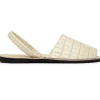 Shop Maseratti Naples Embossed Caiman Minorca Sandals Oryx