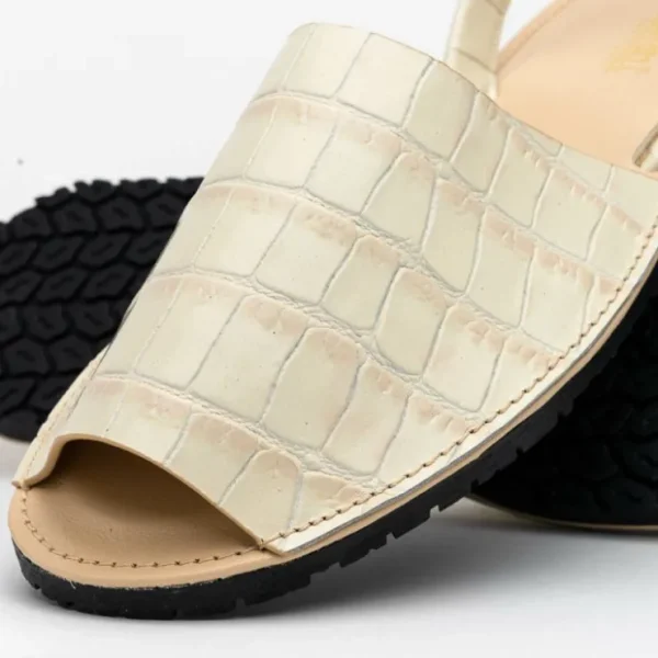 Shop Maseratti Naples Embossed Caiman Minorca Sandals Oryx