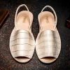 Shop Maseratti Naples Embossed Caiman Minorca Sandals Oryx