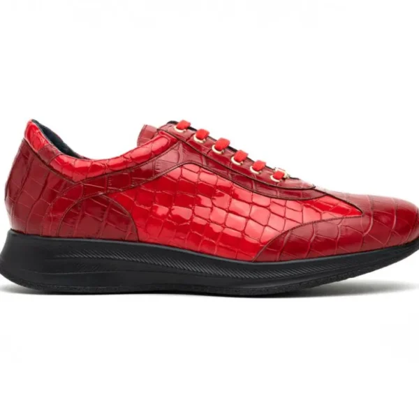 maseratti_vidal__embossed_0-2.webp Fashion Maseratti Vidal 6002 Embossed Crocodile / Caiman Sneakers (Limited Edition) Red