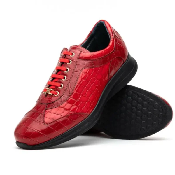 maseratti_vidal__embossed_1-2.webp Fashion Maseratti Vidal 6002 Embossed Crocodile / Caiman Sneakers (Limited Edition) Red