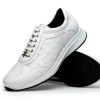 Clearance Maseratti Vidal 6002 Embossed Crocodile / Caiman / Ostrich Sneakers White