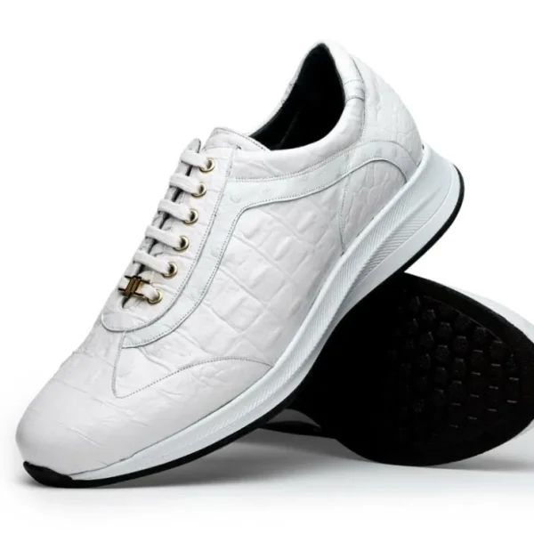 maseratti_vidal__embossed_1-3.webp Clearance Maseratti Vidal 6002 Embossed Crocodile / Caiman / Ostrich Sneakers White
