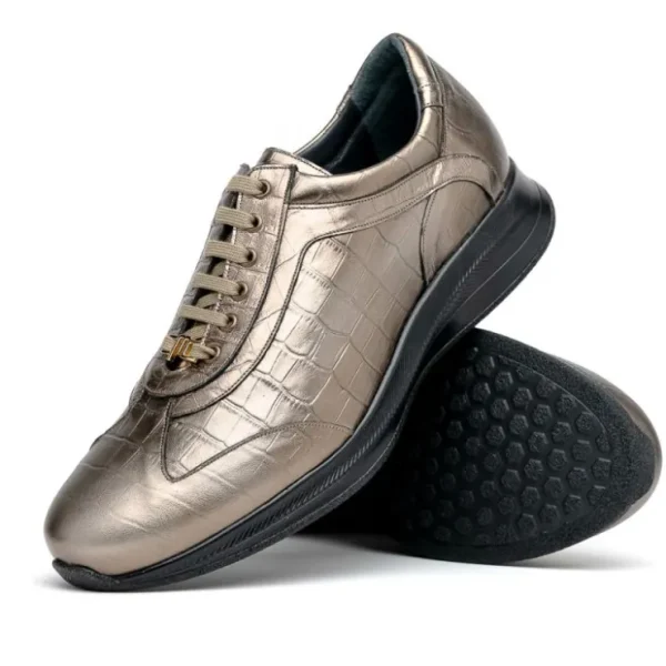Clearance Maseratti Vidal 6002 Embossed Crocodile Sneakers (Limited Edition) Gold