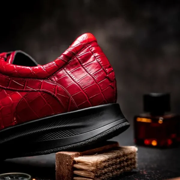 maseratti_vidal__embossed_11-2.webp Fashion Maseratti Vidal 6002 Embossed Crocodile / Caiman Sneakers (Limited Edition) Red