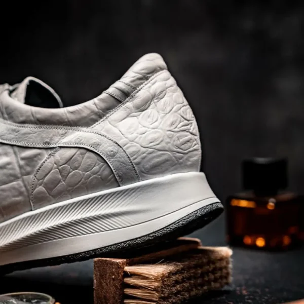 maseratti_vidal__embossed_11-3.webp Clearance Maseratti Vidal 6002 Embossed Crocodile / Caiman / Ostrich Sneakers White