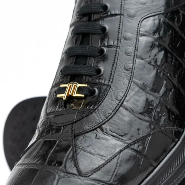 maseratti_vidal__embossed_2-1.webp Discount Maseratti Vidal 6002 Embossed Crocodile / Caiman / Ostrich Sneakers Black