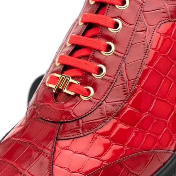 maseratti_vidal__embossed_2-2.webp Fashion Maseratti Vidal 6002 Embossed Crocodile / Caiman Sneakers (Limited Edition) Red