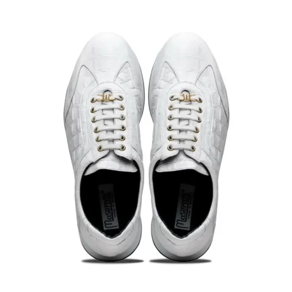 maseratti_vidal__embossed_2-3.webp Clearance Maseratti Vidal 6002 Embossed Crocodile / Caiman / Ostrich Sneakers White