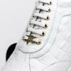Clearance Maseratti Vidal 6002 Embossed Crocodile / Caiman / Ostrich Sneakers White