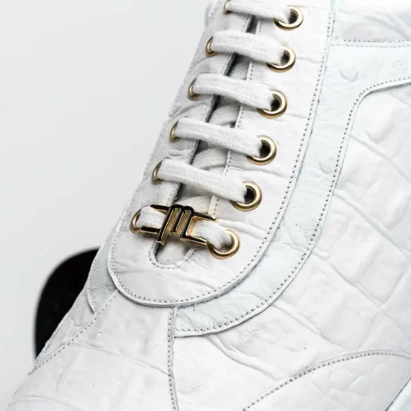 maseratti_vidal__embossed_3-3.webp Clearance Maseratti Vidal 6002 Embossed Crocodile / Caiman / Ostrich Sneakers White