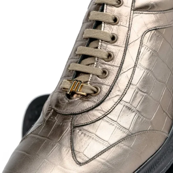 Clearance Maseratti Vidal 6002 Embossed Crocodile Sneakers (Limited Edition) Gold