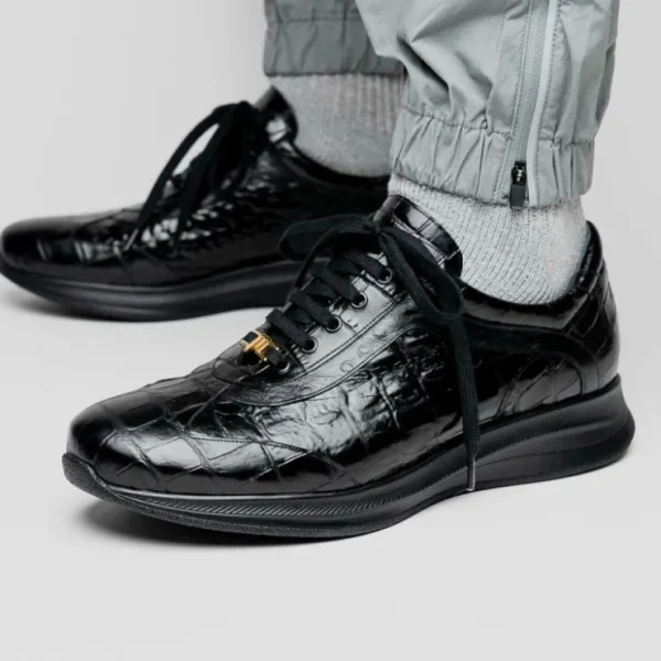 maseratti_vidal__embossed_5-1.webp Discount Maseratti Vidal 6002 Embossed Crocodile / Caiman / Ostrich Sneakers Black
