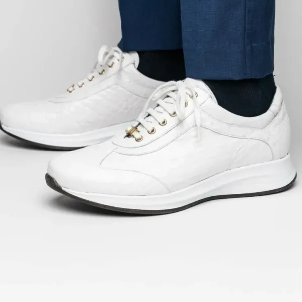maseratti_vidal__embossed_5-3.webp Clearance Maseratti Vidal 6002 Embossed Crocodile / Caiman / Ostrich Sneakers White