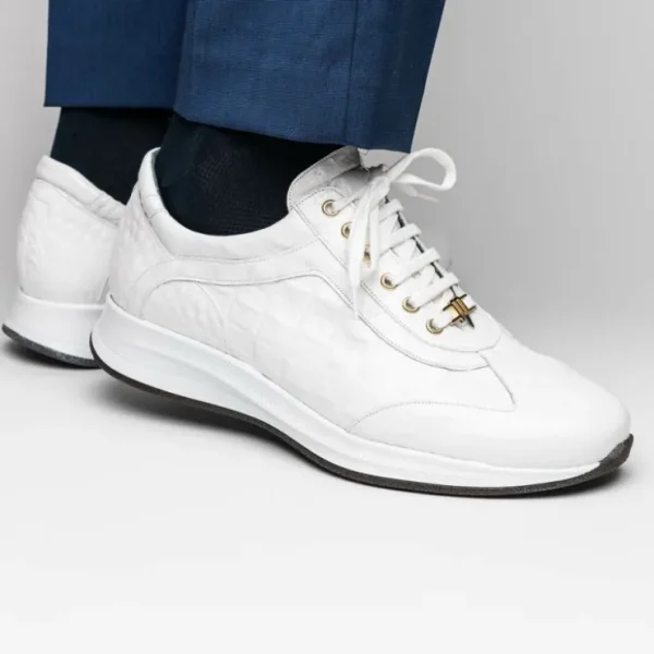 maseratti_vidal__embossed_6-3.webp Clearance Maseratti Vidal 6002 Embossed Crocodile / Caiman / Ostrich Sneakers White