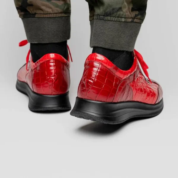 maseratti_vidal__embossed_7-2.webp Fashion Maseratti Vidal 6002 Embossed Crocodile / Caiman Sneakers (Limited Edition) Red