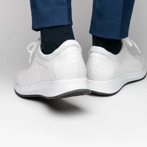 maseratti_vidal__embossed_7-3.webp Clearance Maseratti Vidal 6002 Embossed Crocodile / Caiman / Ostrich Sneakers White