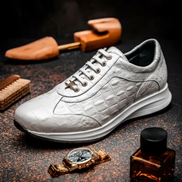 maseratti_vidal__embossed_8-3.webp Clearance Maseratti Vidal 6002 Embossed Crocodile / Caiman / Ostrich Sneakers White
