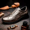Clearance Maseratti Vidal 6002 Embossed Crocodile Sneakers (Limited Edition) Gold