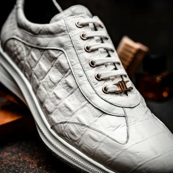 maseratti_vidal__embossed_9-3.webp Clearance Maseratti Vidal 6002 Embossed Crocodile / Caiman / Ostrich Sneakers White