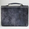 Online Massimiliano Stanco Massimiliano San Babila Hand Antiqued Gusset Briefcase Brushed Denim