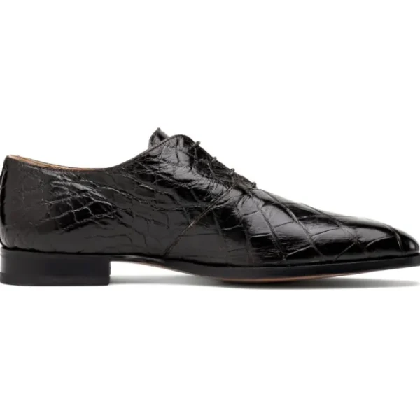 mauri__alligator__hornbac_1-1.webp Clearance Mauri 3227 Alligator / Hornback Oxford Shoes Dark Brown/ Gold DarkBrown/Gold