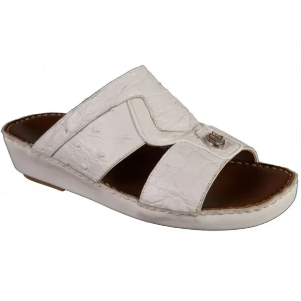 mauri__alligator__ostrich_0.webp Sale Mauri 5149 Alligator / Ostrich Sandals (Special Order) White