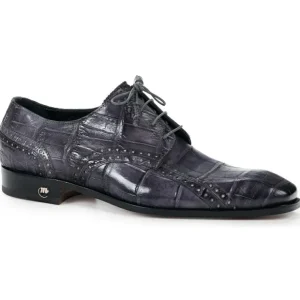 Hot Mauri 4858 Alligator Derby Shoes Medium Gray (Special Order) MediumGray