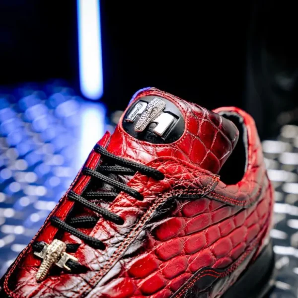 mauri__alligator_nappa_sn_4.webp Store Mauri 8900/2 Alligator/ Nappa Sneakers Red/ Dirty Black Red/DirtyBlack