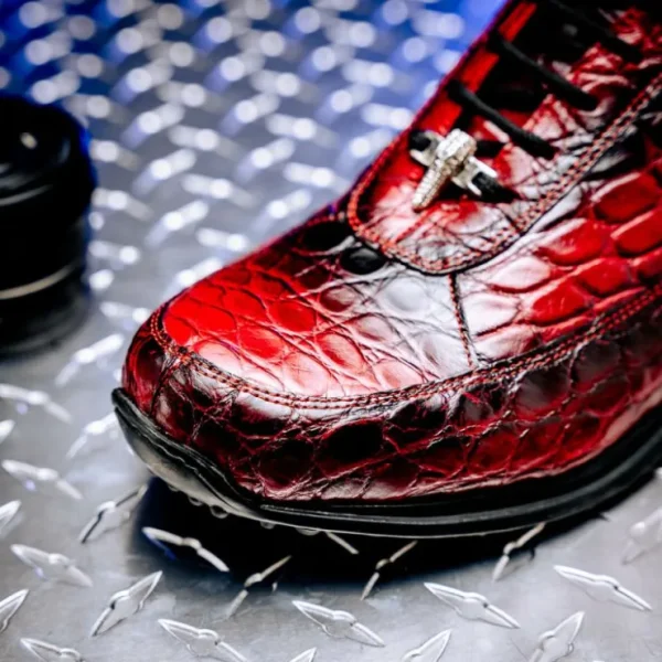 mauri__alligator_nappa_sn_5.webp Store Mauri 8900/2 Alligator/ Nappa Sneakers Red/ Dirty Black Red/DirtyBlack