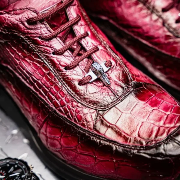 Best Sale Mauri 8900/2 Alligator Sneakers Dirty Taste of Berry / Ruby Red