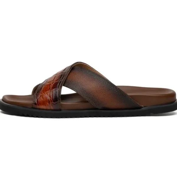 Clearance Mauri 5134 Alligator Time Sandals Cognac / Dirty T. Moro