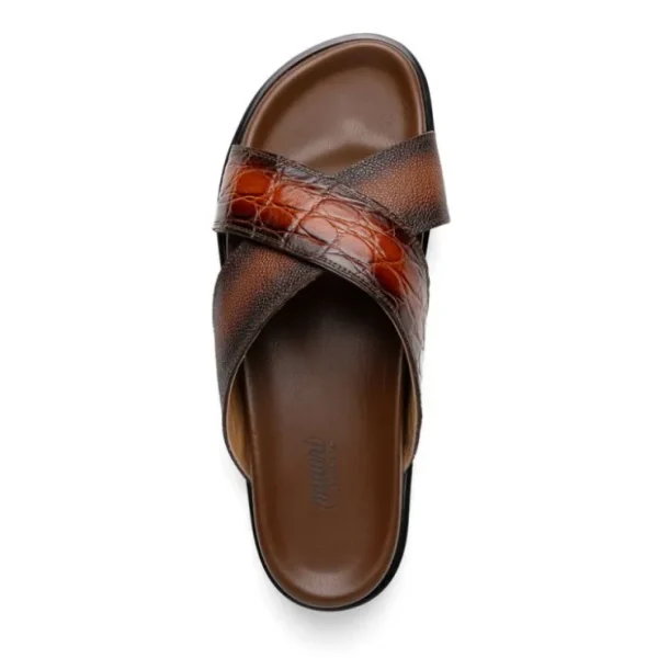 Clearance Mauri 5134 Alligator Time Sandals Cognac / Dirty T. Moro