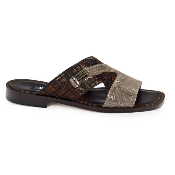 mauri__atreo_calfskin_amp_0.webp Outlet Mauri 1543 Atreo Calfskin & Fabric Sandals Dove Gray / Bronze (Special Order) Gray/Bronze
